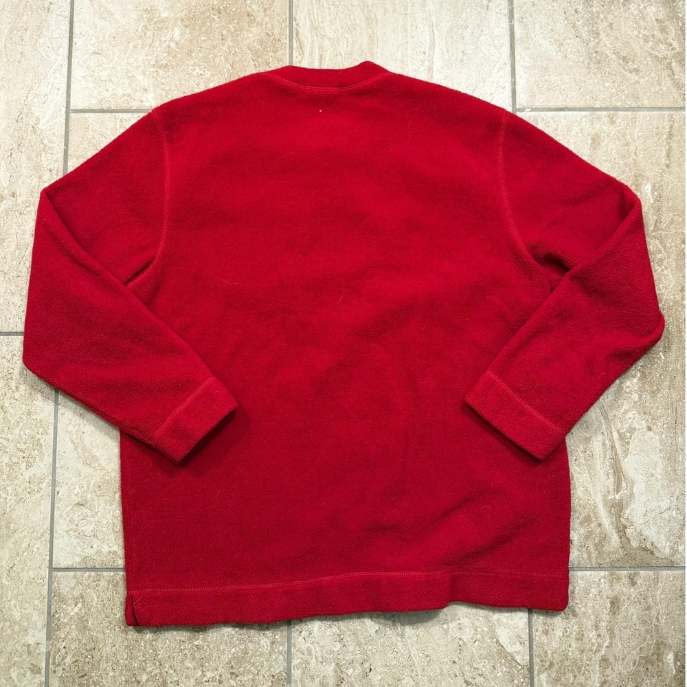 Karen Scott Red Fleece Snowman Christmas Sweatshirt Womens Large Pullover - Picture 2 of 4